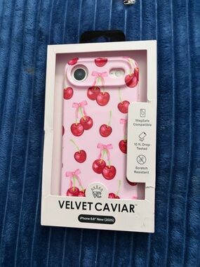 Velvet Caviar Pink Cherry Print iPhone Case